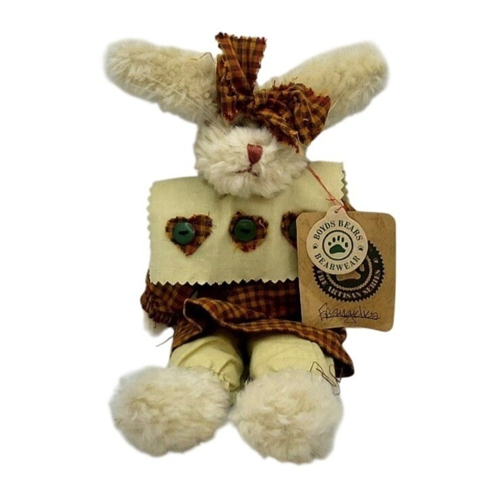 Boyds Bear The Artisan Series Bunny Plush with Plaid Dress - 11"